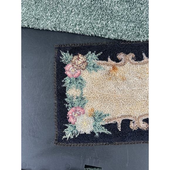 Vintage Miniature Rectangular Dollhouse Rug Handmade Occupied  Japan MC - Picture 10 of 13